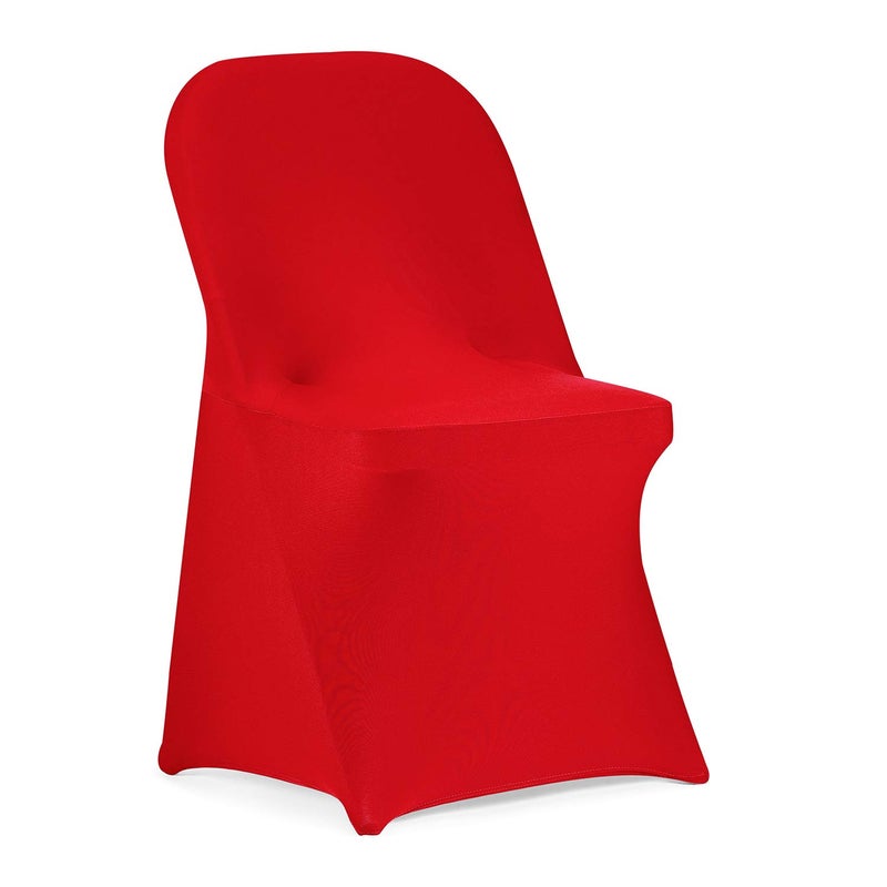 Peomeise Stretch Spandex Folding Chair Cover for Wedding Party Dining Banquet Event (Red,25pcs) - Image 1